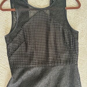 Black Textured Sleeveless Dress